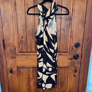 SHEIN Black and Cream Backless Dress